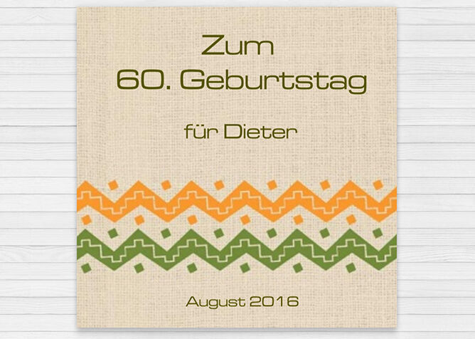 Un copertina personalizzata per il 60° compleanno di Dieter con motivo colorato.