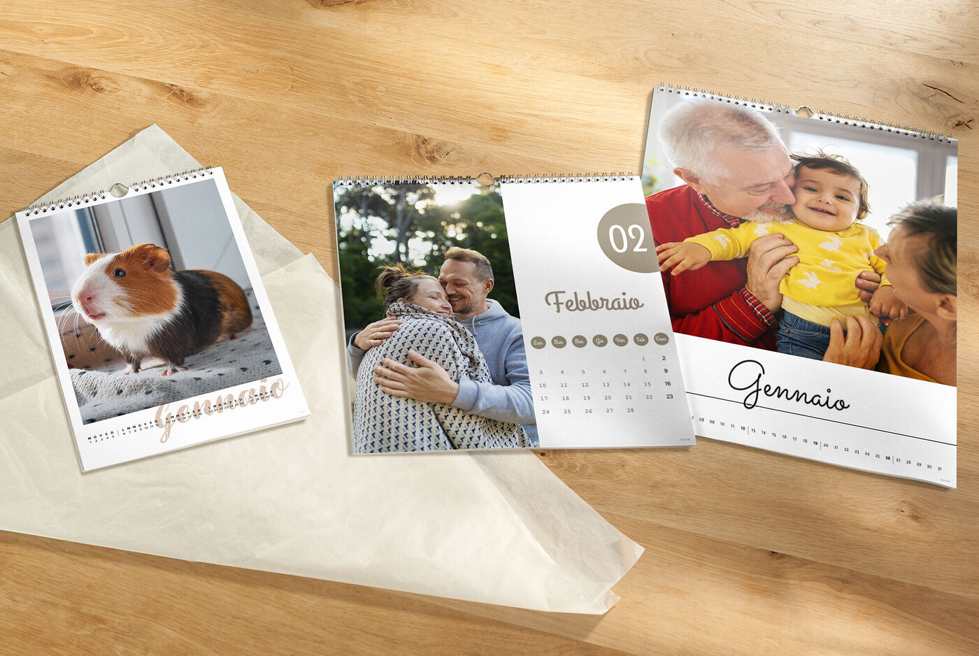 Un calendario fotografico creativo con ricordi personali.