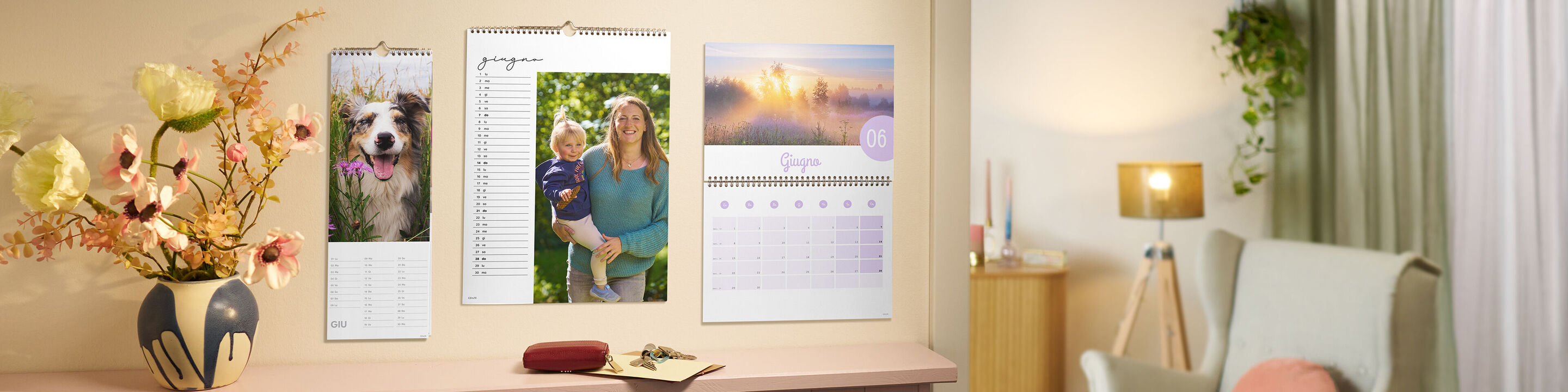Diversi calendari per appuntamenti personalizzati con foto