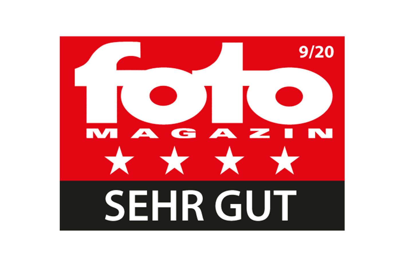 Il logo della rivista Foto con le parole 'MOLTO BENE' e tre stelle.
